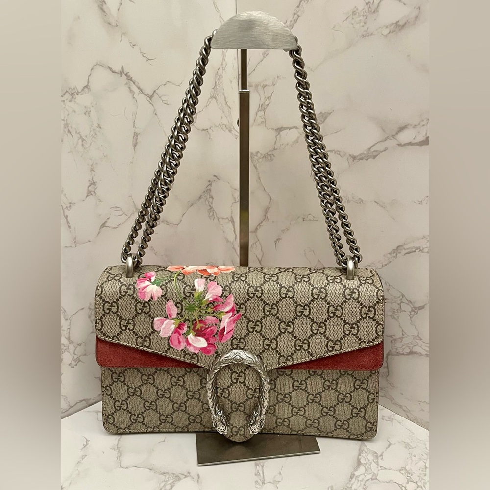 GUCCI GG Supreme Monogram Blooms Dionysus Shoulder Bag - Picture 3 of 16